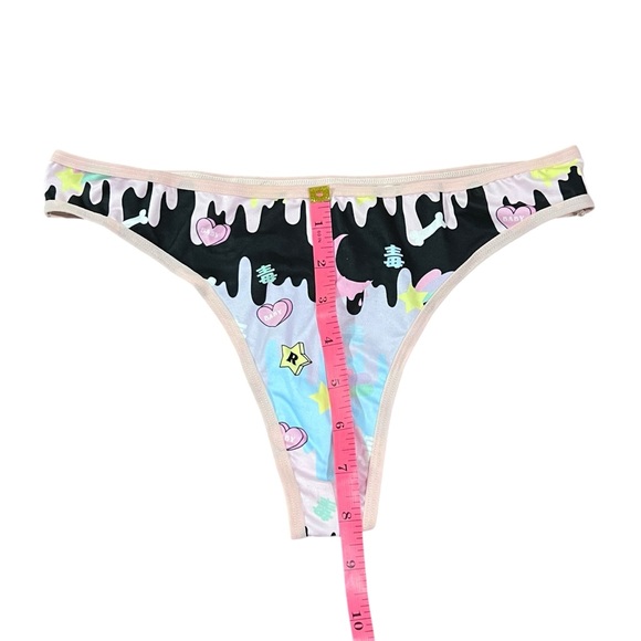 NWT Black & Pink Kawaii Goth Bandeau Tube Top & Bottoms Lingerie Rave Set - Picture 10 of 11